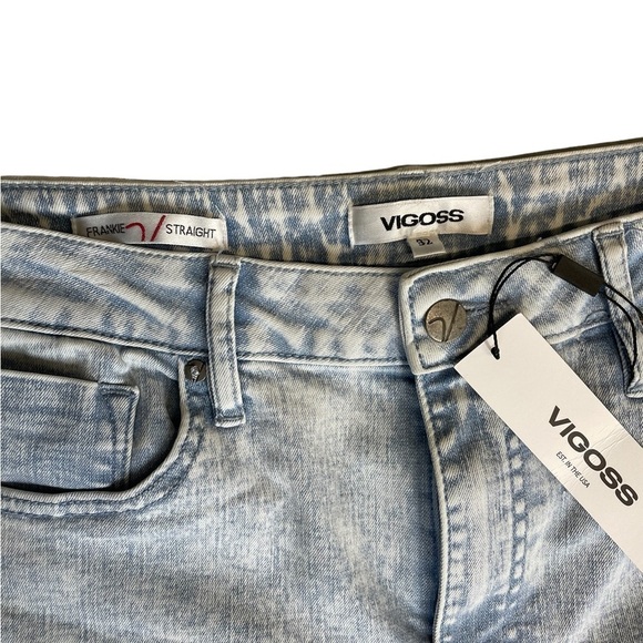 Vigoss Frankie slim Straight Jeans NWT Color Block Patchwork 32 - Picture 4 of 10